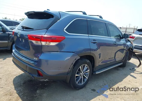2019 Toyota Highlander Xle z USA, uszkodzony, nr VIN 5TDKZRFH9KS322443